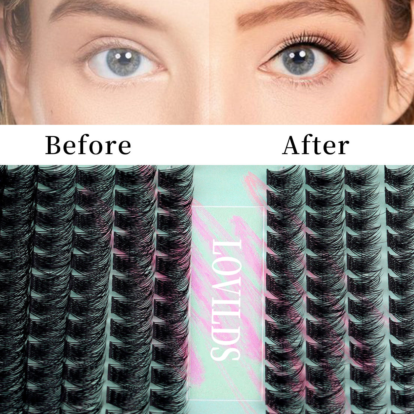 š„š„LOVILDS DIY Single Cluster Eyelashes ā Natural, Thick & Curled