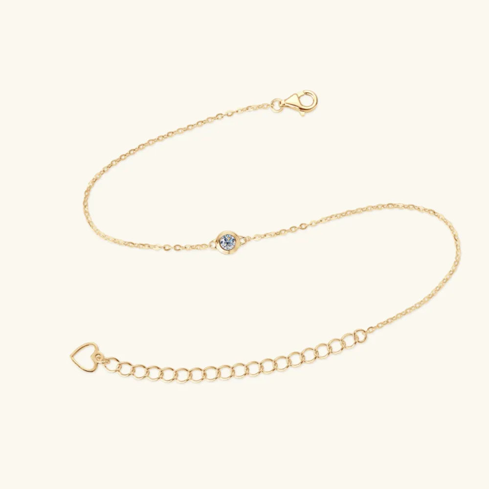 Rose Gold Bracelet with Solitaire Gemstone