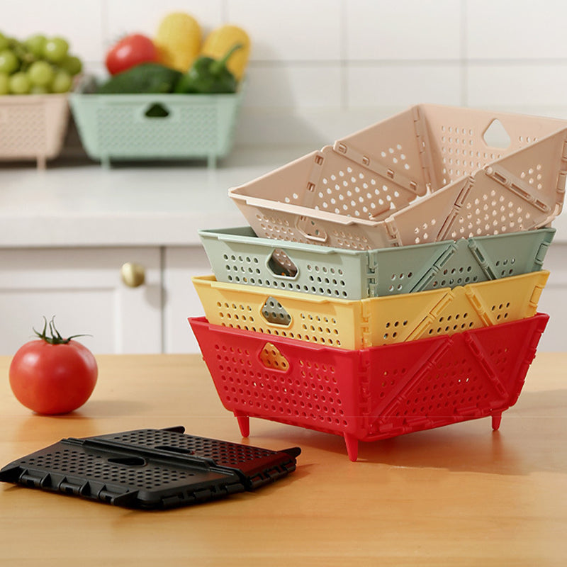 QIAWI™ Foldable Collapsible Drain Basket & Storage Organizer, Food Safe Dishwasher Safe BPA Free
