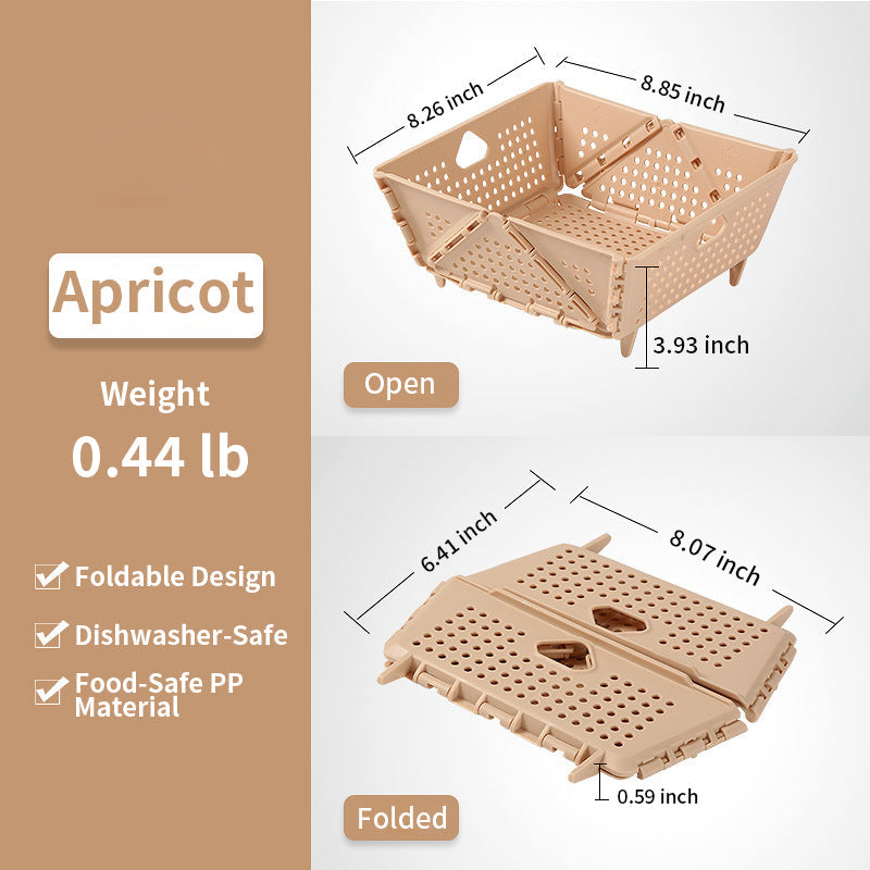 QIAWI™ Foldable Collapsible Drain Basket & Storage Organizer, Food Safe Dishwasher Safe BPA Free