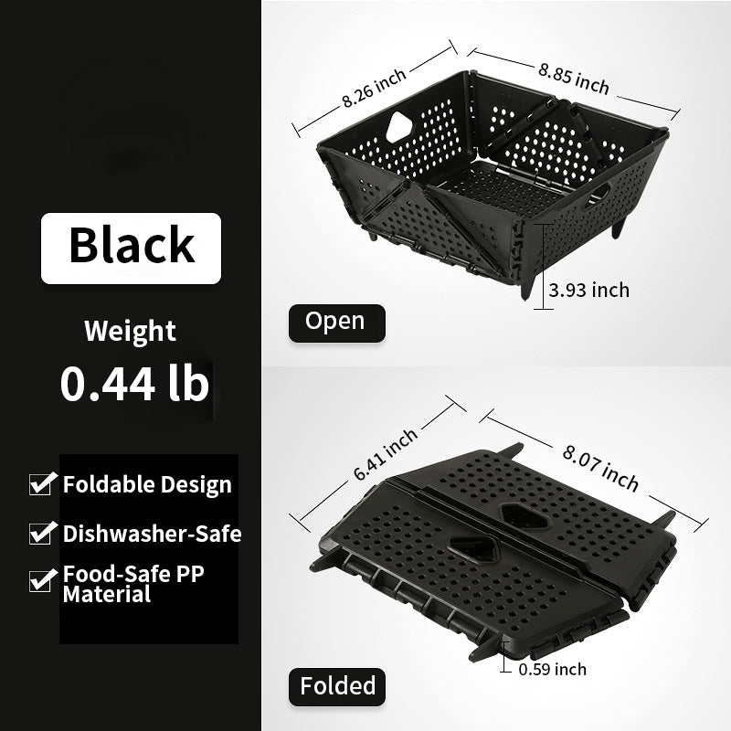 QIAWI™ Foldable Collapsible Drain Basket & Storage Organizer, Food Safe Dishwasher Safe BPA Free