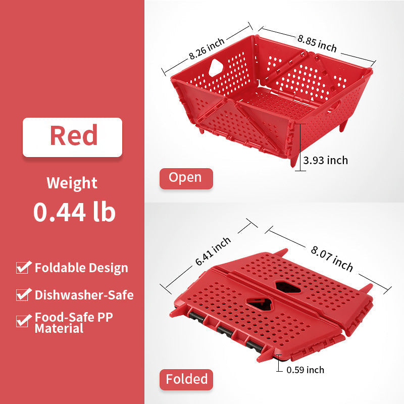 QIAWI™ Foldable Collapsible Drain Basket & Storage Organizer, Food Safe Dishwasher Safe BPA Free