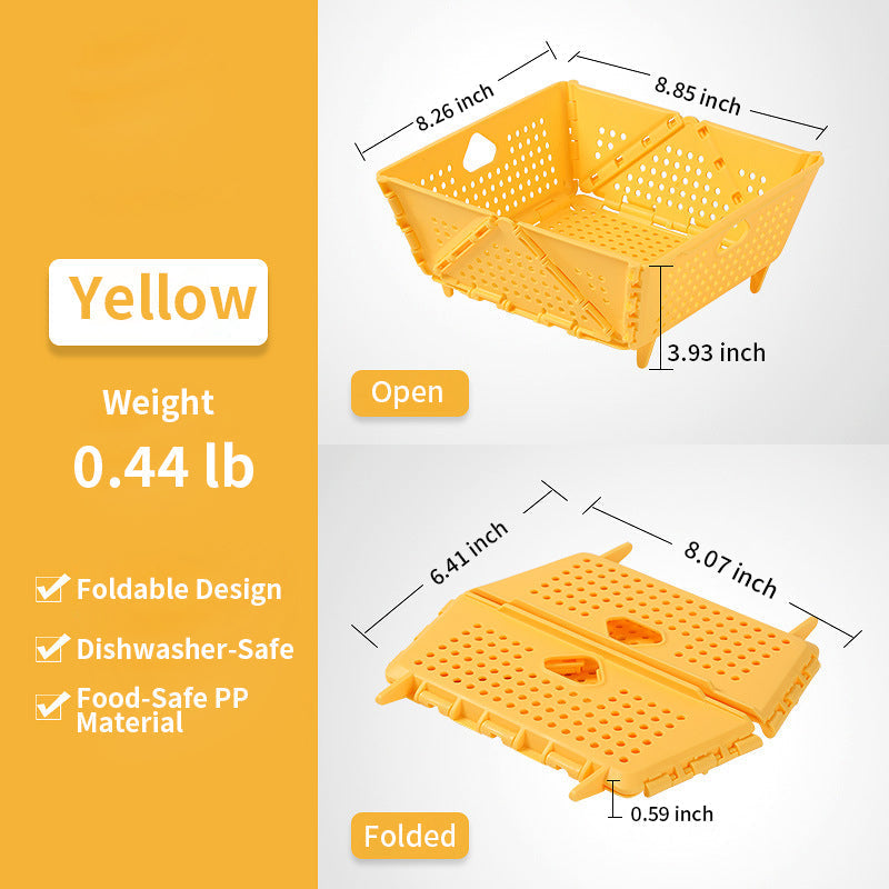 QIAWI™ Foldable Collapsible Drain Basket & Storage Organizer, Food Safe Dishwasher Safe BPA Free