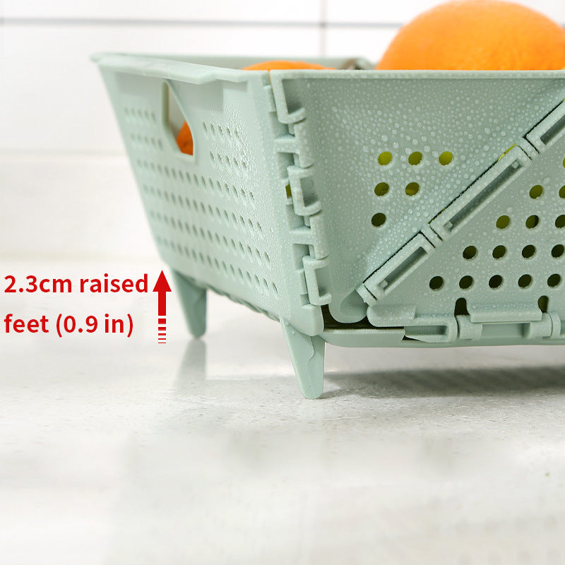 QIAWI™ Foldable Collapsible Drain Basket & Storage Organizer, Food Safe Dishwasher Safe BPA Free