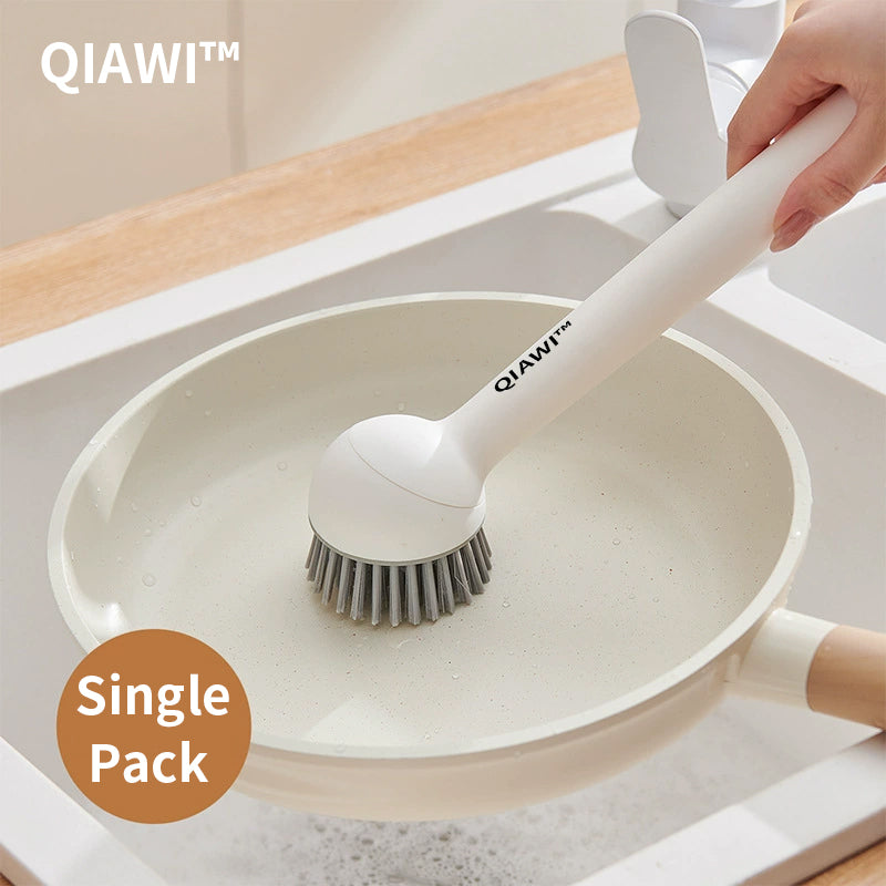 QIAWI™ Adjustable Pan Brush Set, Long & Short Handle Scrubber for Pots, Pans, Dishes & Kitchen Cleaning