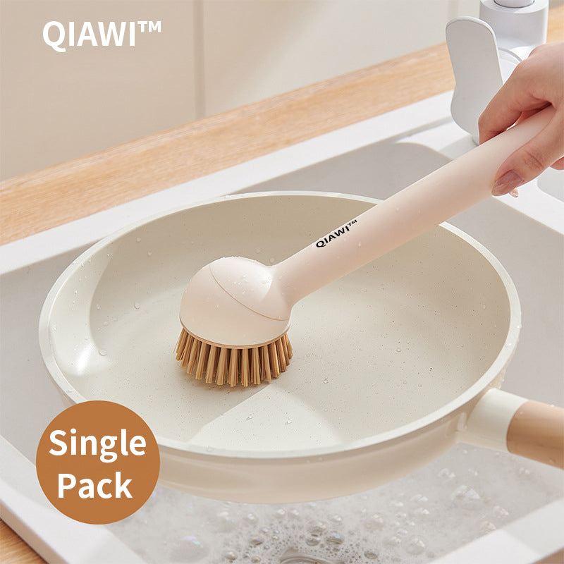 QIAWI™ Adjustable Pan Brush Set, Long & Short Handle Scrubber for Pots, Pans, Dishes & Kitchen Cleaning