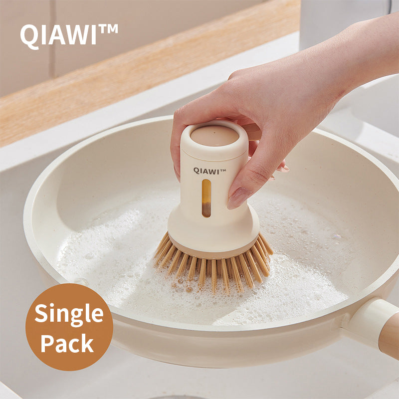 QIAWI™ Adjustable Pan Brush Set, Long & Short Handle Scrubber for Pots, Pans, Dishes & Kitchen Cleaning