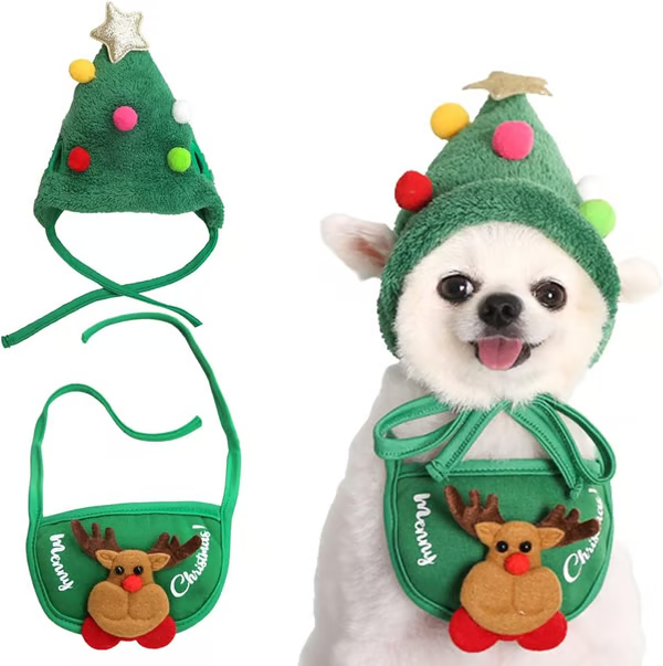 Adorable Christmas Pom-Pom Hat for Your Furry Friend Pets' Christmas