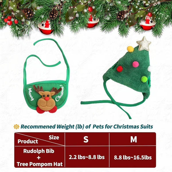 Adorable Christmas Pom-Pom Hat for Your Furry Friend Pets' Christmas