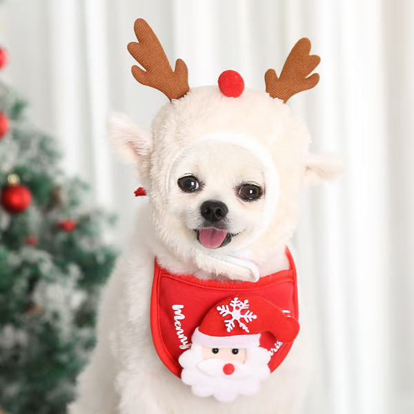 Adorable Christmas Pom-Pom Hat for Your Furry Friend Pets' Christmas
