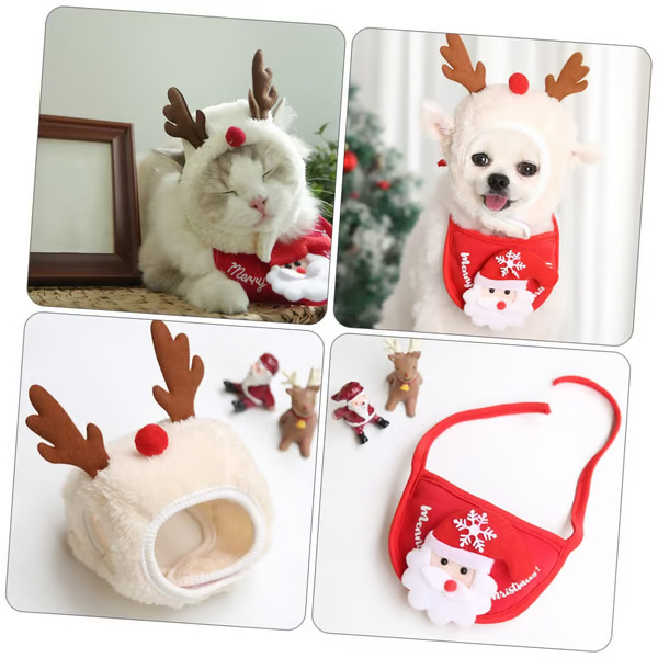 Adorable Christmas Pom-Pom Hat for Your Furry Friend Pets' Christmas