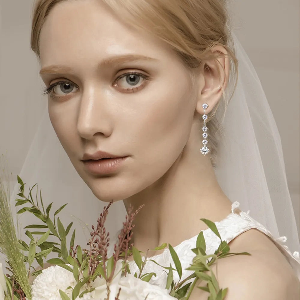 Crystal-Embellished Drop Earrings