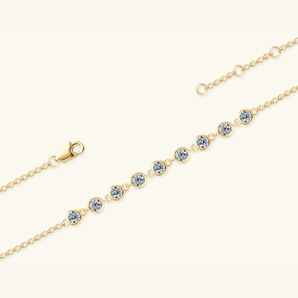 Golden Bracelet with Blue Gemstones