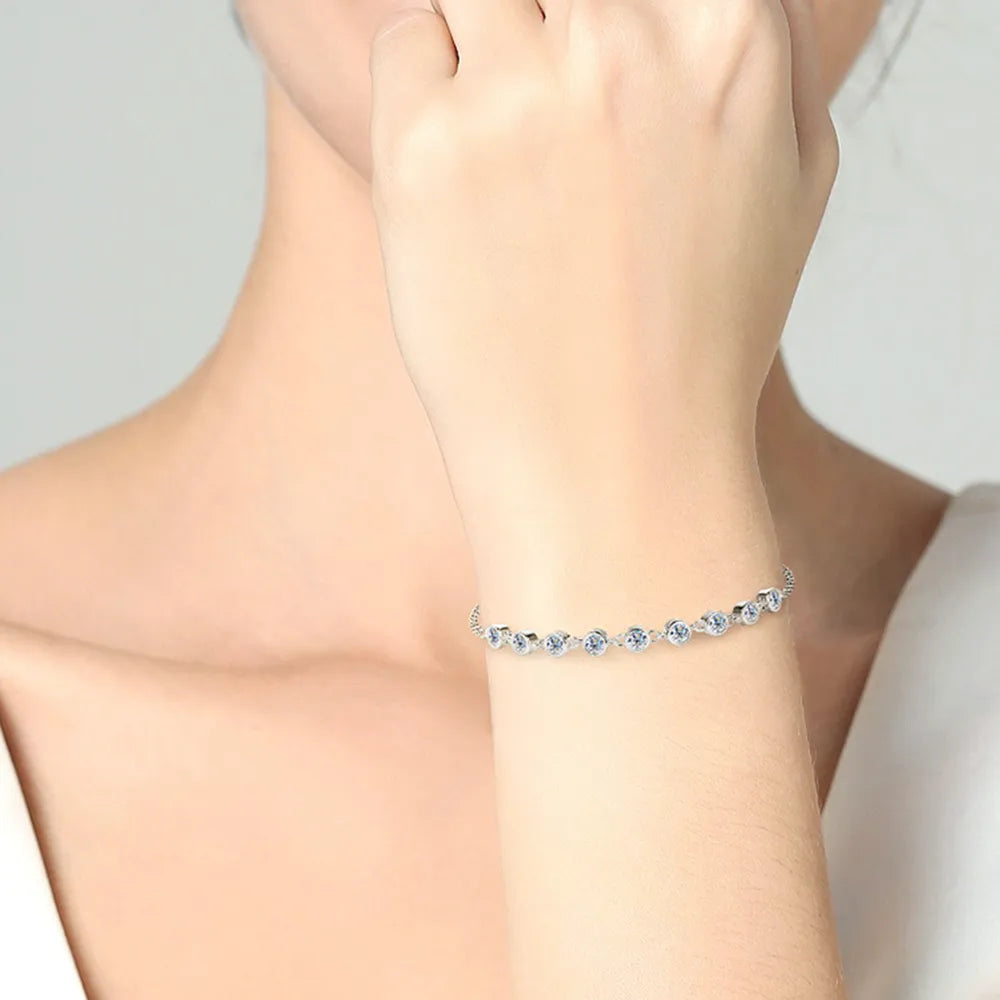 Golden Bracelet with Blue Gemstones