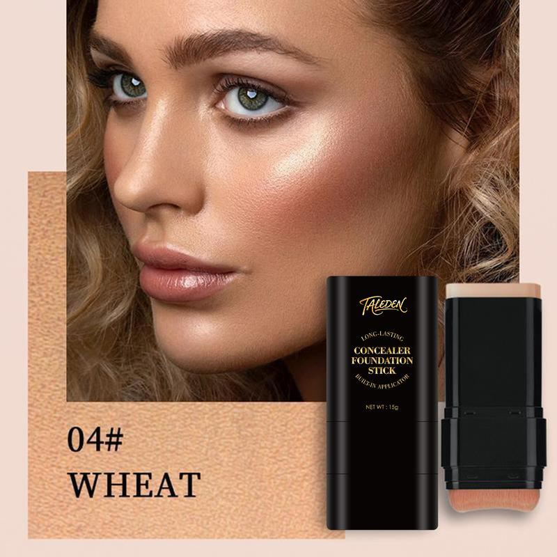 TAILEDEN™5-color Dual -Ended Foundation Concealer Stick Dual-ended with Built-in Brush, Moisturizing & Lightweight
