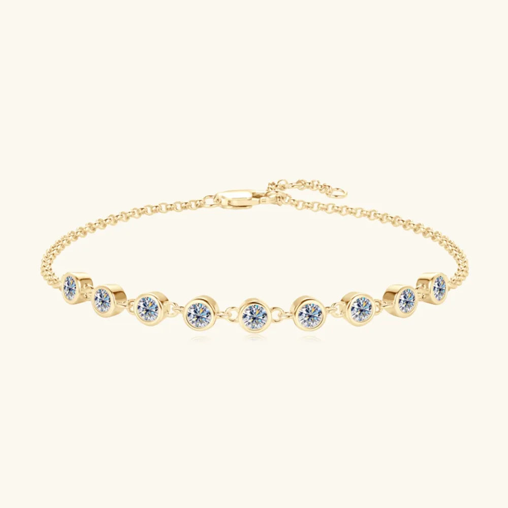 Golden Bracelet with Blue Gemstones