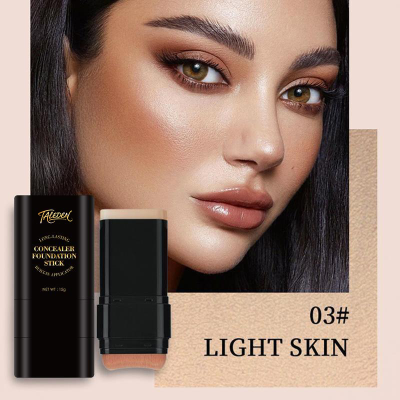 TAILEDEN™5-color Dual -Ended Foundation Concealer Stick Dual-ended with Built-in Brush, Moisturizing & Lightweight