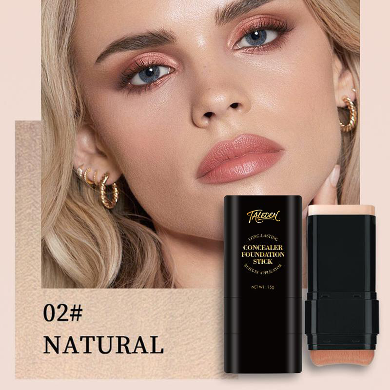 TAILEDEN™5-color Dual -Ended Foundation Concealer Stick Dual-ended with Built-in Brush, Moisturizing & Lightweight