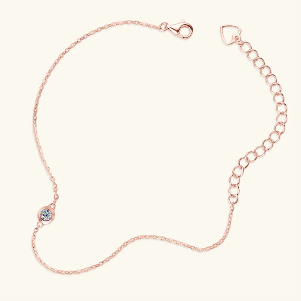 Rose Gold Bracelet with Solitaire Gemstone