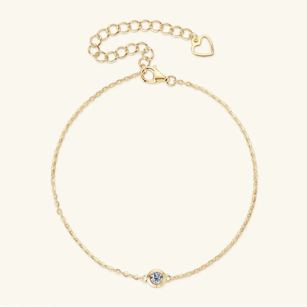 Rose Gold Bracelet with Solitaire Gemstone