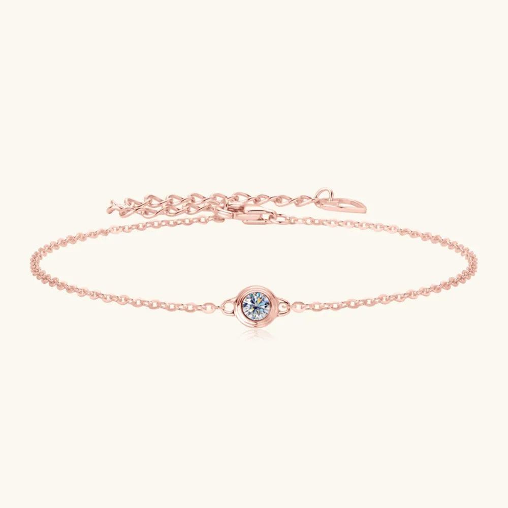 Rose Gold Bracelet with Solitaire Gemstone