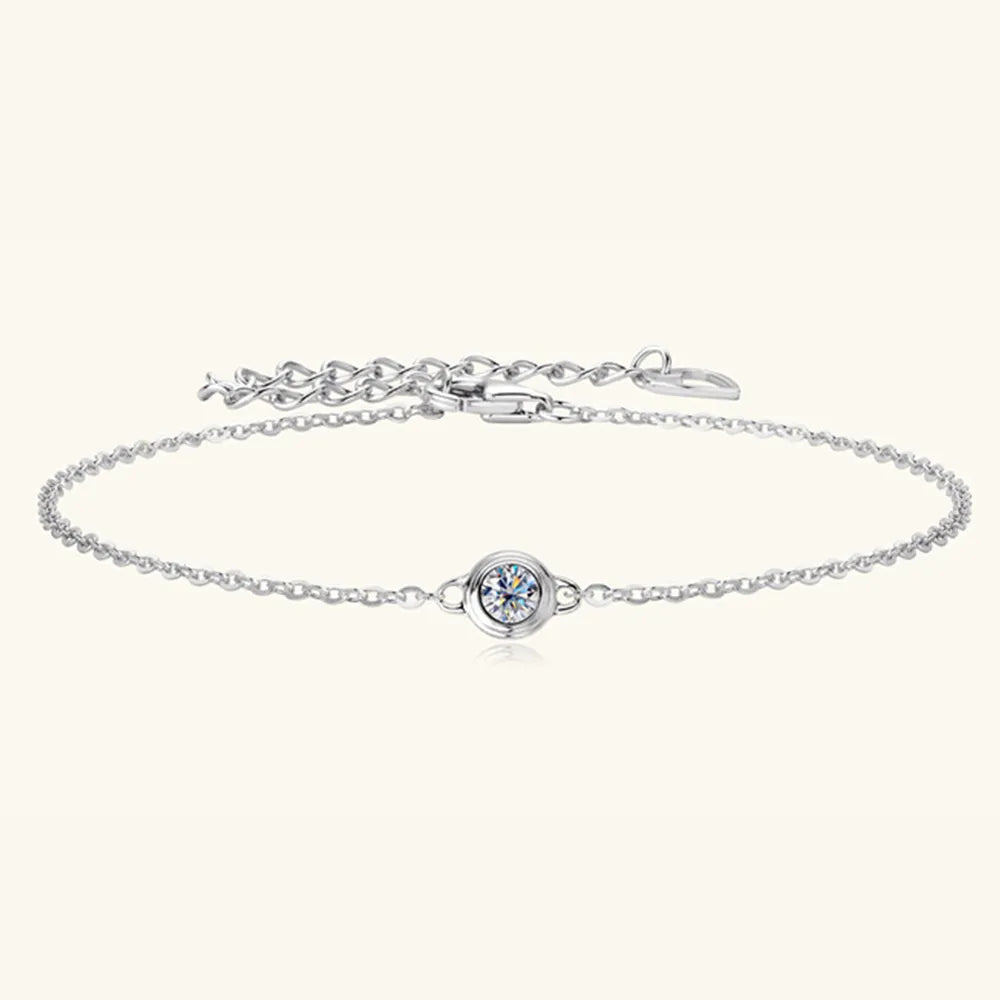 Rose Gold Bracelet with Solitaire Gemstone