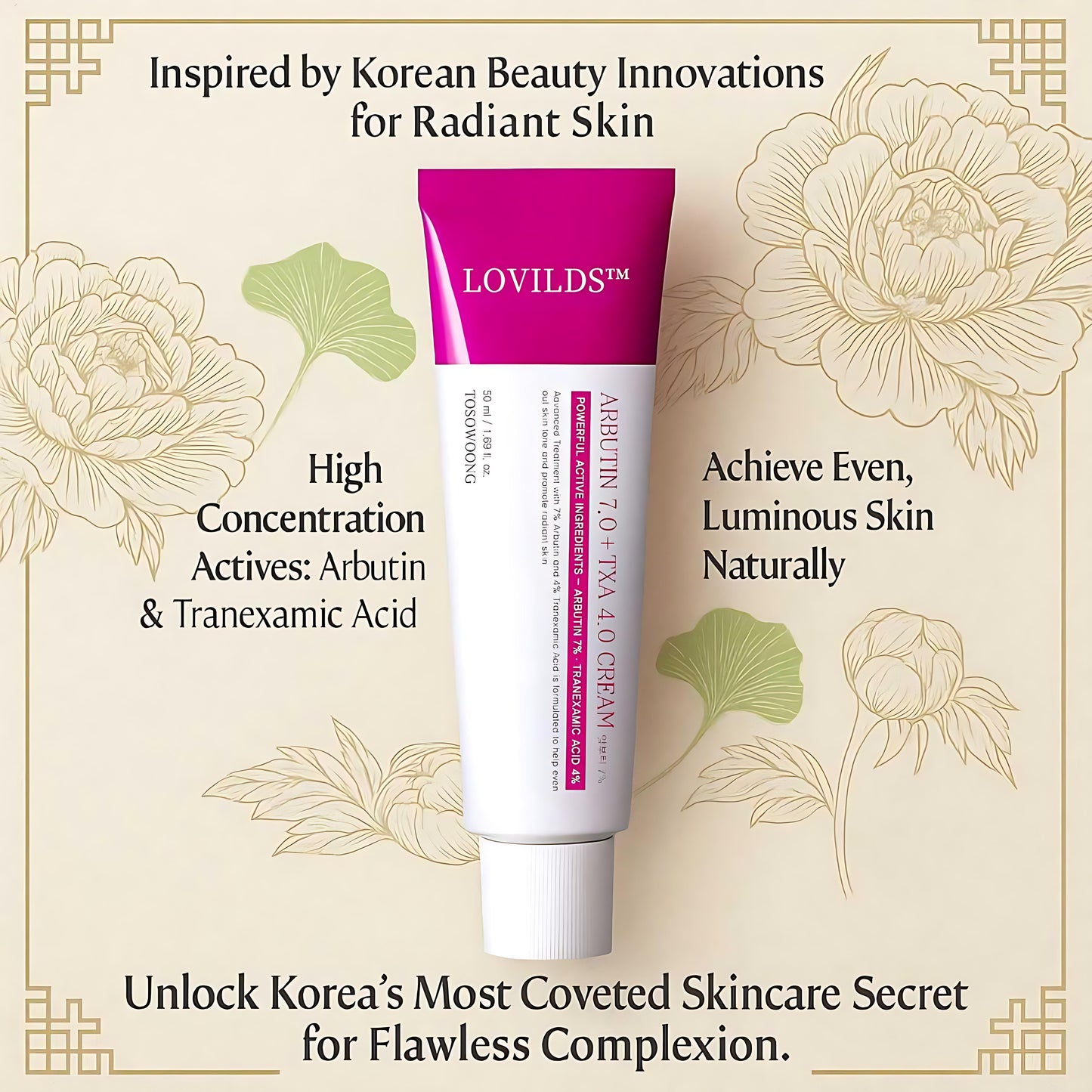 LOVILDS™ Revive Cream: Abutin 7% + Traneaxamic Acid 4%
