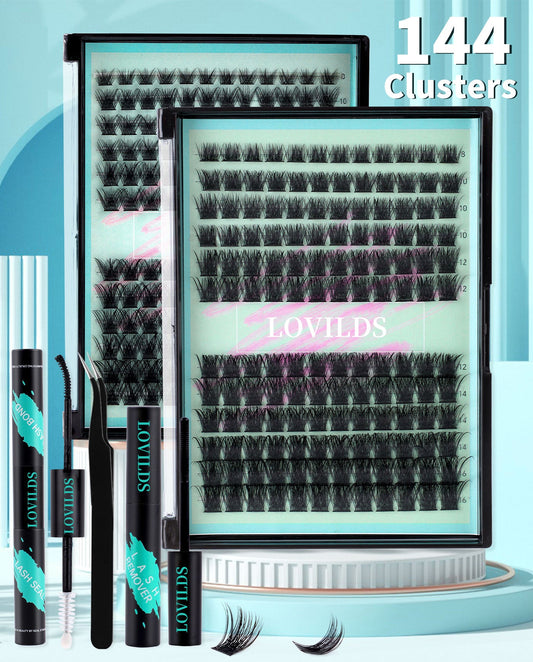 🔥🔥LOVILDS DIY Single Cluster Eyelashes – Natural, Thick & Curled