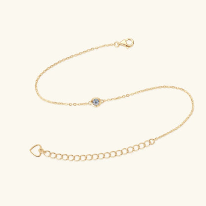 Rose Gold Bracelet with Solitaire Gemstone