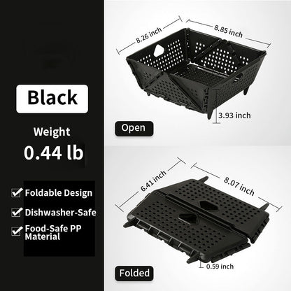 QIAWI™ Foldable Collapsible Drain Basket & Storage Organizer, Food Safe Dishwasher Safe BPA Free