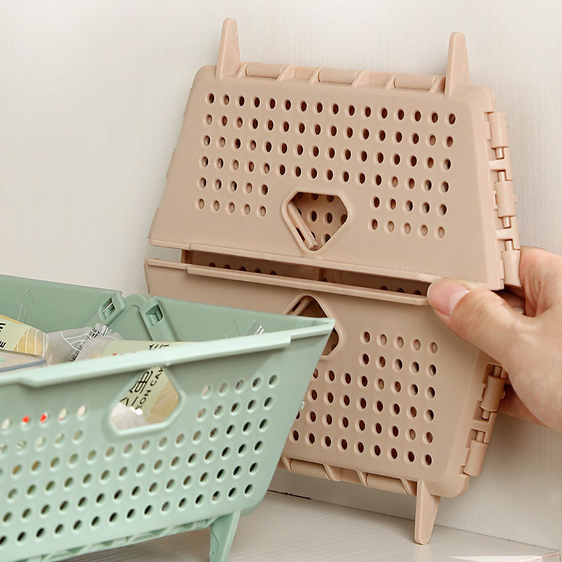 QIAWI™ Foldable Collapsible Drain Basket & Storage Organizer, Food Safe Dishwasher Safe BPA Free