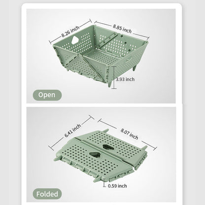 QIAWI™ Foldable Collapsible Drain Basket & Storage Organizer, Food Safe Dishwasher Safe BPA Free
