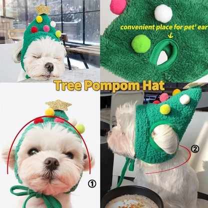 Adorable Christmas Pom-Pom Hat for Your Furry Friend Pets' Christmas
