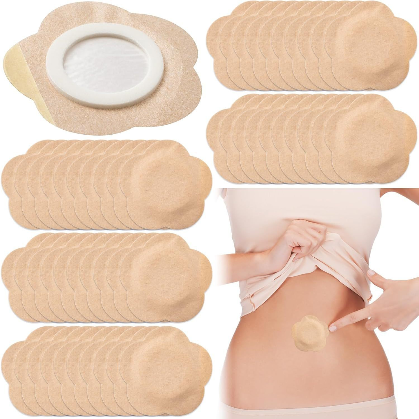🌸 Deep Cleansing Detox Belly Button Patches – Flower-Shaped, Non-Woven, No Wash Needed