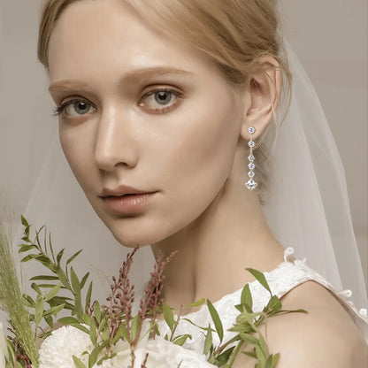 Crystal-Embellished Drop Earrings
