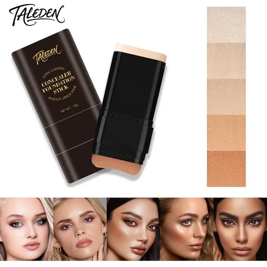 TAILEDEN™5-color Dual -Ended Foundation Concealer Stick Dual-ended with Built-in Brush, Moisturizing & Lightweight