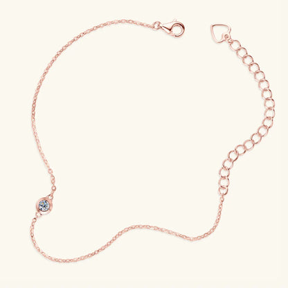Rose Gold Bracelet with Solitaire Gemstone