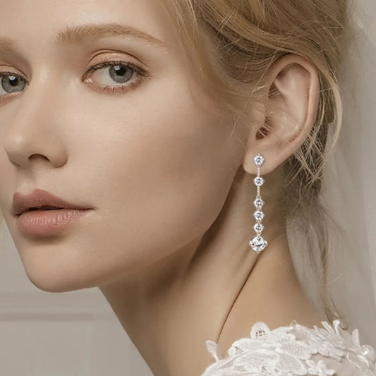 Crystal-Embellished Drop Earrings